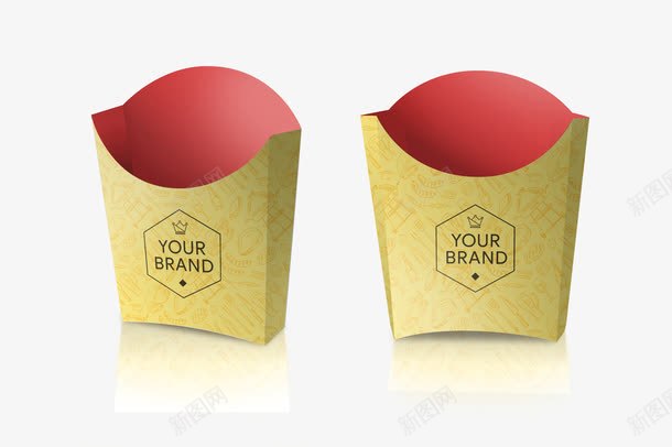 可换logo的薯条包装psd免抠素材_88icon https://88icon.com VI手册 VI设计 快餐盒 食物包装