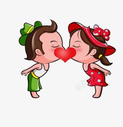 爱心吻卡通爱情亲吻高清图片