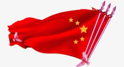 手绘创意红色中国红旗素材