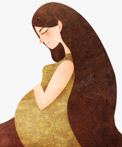 怀孕的母亲人物装饰画母亲节怀孕妈妈温馨插高清图片