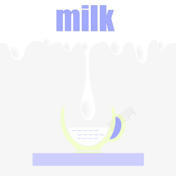 牛奶乳品手绘牛奶杯高清图片