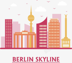 柏林旅游柏林建筑剪影高清图片