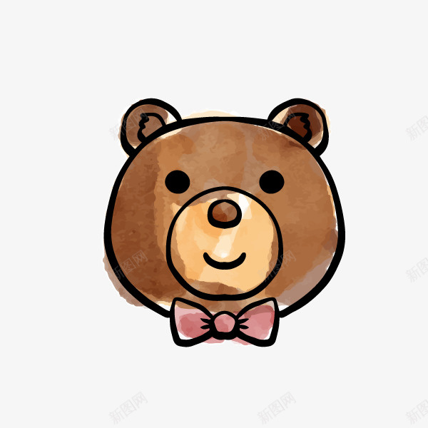 系领结的卡通小熊png免抠素材_88icon https://88icon.com 动物 卡通 可爱的 小熊头像 简图 蝴蝶结 领结