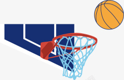 冲篮板手绘篮球比赛篮板篮筐插图矢量图高清图片