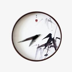 创意墨竹挂钟素材
