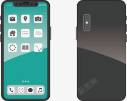 手绘iPhoneX手机模型PNG苹果手机桌面高清图片