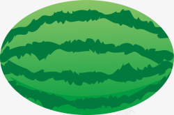 绿色圆形西瓜卡通插画矢量图素材