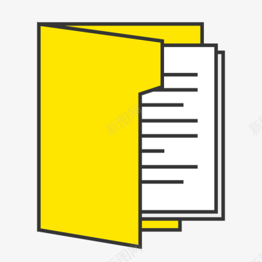 文件和文件夹一个黄色的打开的文件夹矢量图图标图标