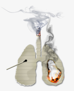 广告烟雾背景手绘创意禁止吸烟公益广告高清图片