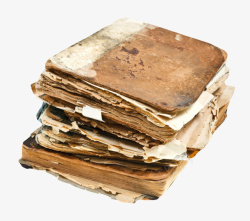 一叠旧书棕色散掉堆起来的书实物高清图片