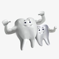 牙齿病菌3D牙齿保护创意图高清图片