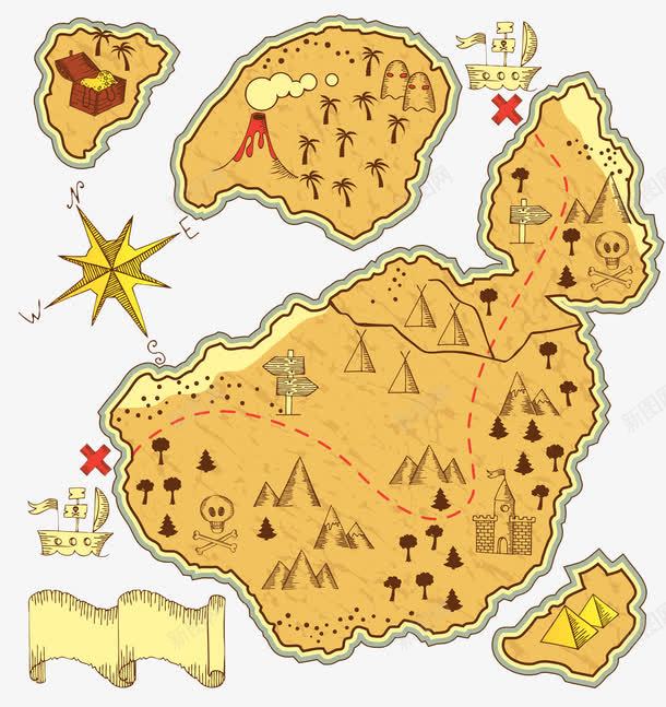 古代埃及地图png免抠素材_88icon https://88icon.com 古代地图 小岛 绘画 路线图