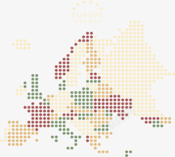 复古波点背景复古风波点欧洲地图矢量图高清图片