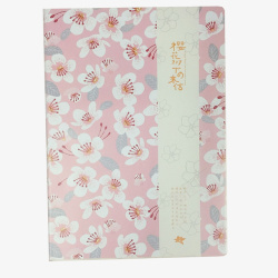 空白面粉色樱花线缝胶套本高清图片