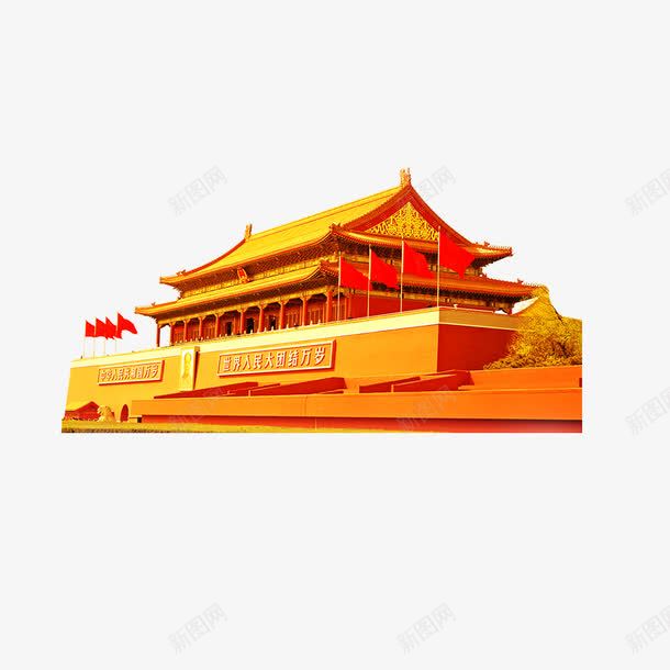 天安门简图png免抠素材_88icon https://88icon.com 卡通 城楼 天安门 建筑 手绘 简图 红色 金色