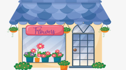 鲜花店卡通美丽鲜花花店高清图片