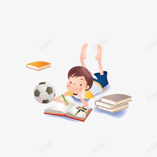 趴着看书写字的男孩png免抠素材_88icon https://88icon.com 书籍 卡通 足球 趴着的小人 趴着的小孩 趴着的小男孩