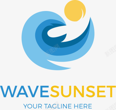 logo设计海边日出图标图标