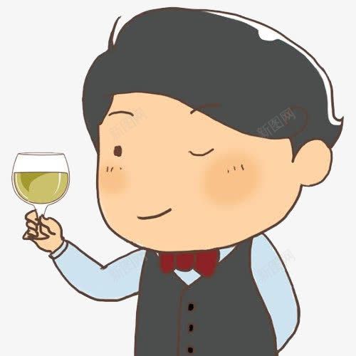 品酒师卡通图像png免抠素材_88icon https://88icon.com 品酒师 男人 西装 香槟