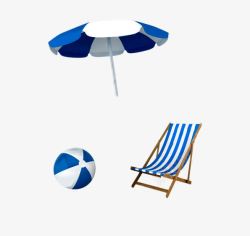 夏天躺椅沙滩元素高清图片