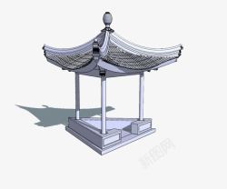 造型经典北京四合院3D模型高清图片