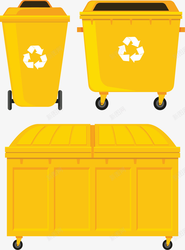 黄色环保可回收垃圾桶矢量图ai免抠素材_88icon https://88icon.com 可回收 垃圾桶 环保 环保垃圾桶 矢量png 黄色垃圾桶 矢量图