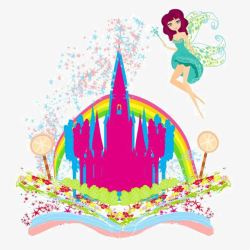 卡通魔法城堡素材