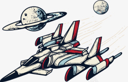 飞行的太空科幻战舰矢量图素材