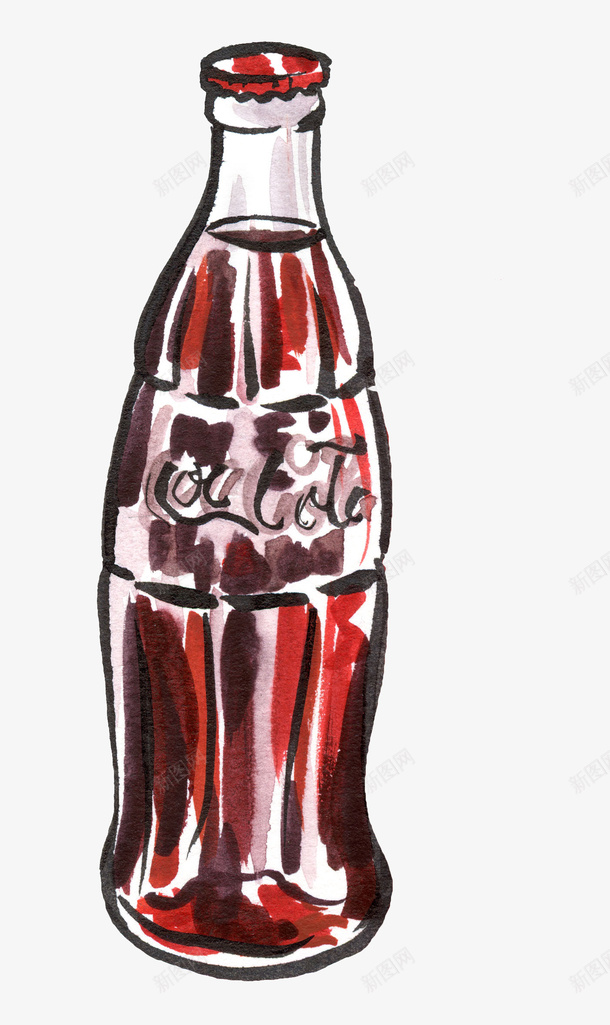 手绘涂鸦可乐瓶装png免抠素材_88icon https://88icon.com 可乐 手绘饮料 杯装可乐 汽水 涂鸦 瓶子 碳酸饮料