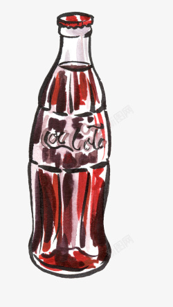 手绘涂鸦可乐瓶装素材