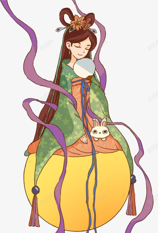 手绘嫦娥装饰图案png免抠素材_88icon https://88icon.com 中秋节 兔子 八月十五 卡通手绘 团圆 嫦娥 月亮 赏月
