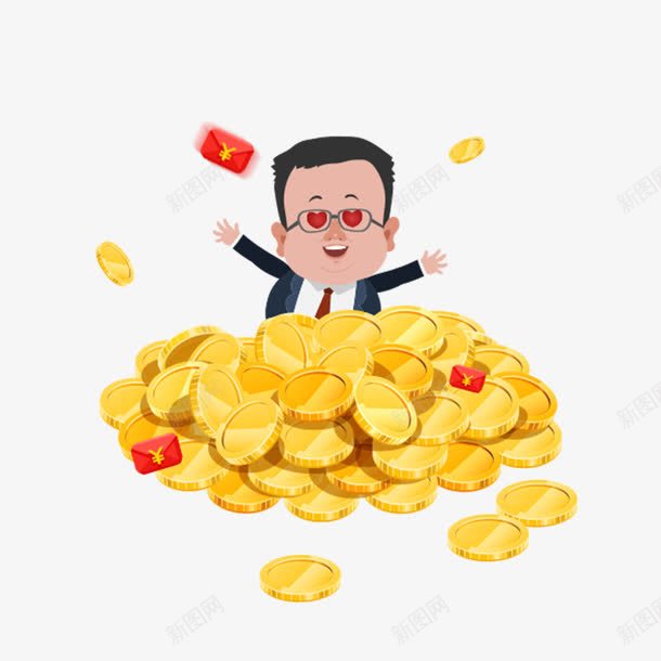 卡通金币png免抠素材_88icon https://88icon.com 卡通 理财 金币 黄色