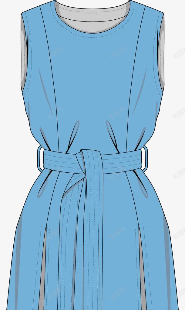 卡通蓝色裙子png免抠素材_88icon https://88icon.com 卡通服装 女装 女裙 服装 服饰 服饰图 漫画衣服 矢量服装 短裙 衣服 裙子 配饰 长裙