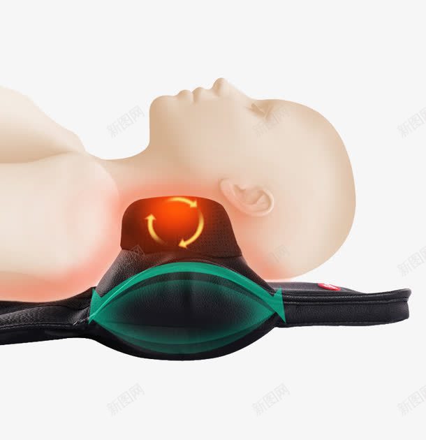 人体颈部按摩示意图png免抠素材_88icon https://88icon.com 按摩枕头 肩颈 肩颈按摩 舒适睡眠 颈部健康