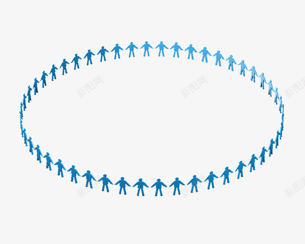 蓝色渐变纸片人围成圈png免抠素材_88icon https://88icon.com 3D小人 制片人 商务谈判 商务面谈 坐跷跷板 小人 蓝色