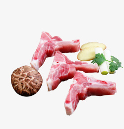 猪脊骨姜片葱段香菜香菇素材