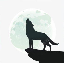 狼动物月亮狼嚎高清图片