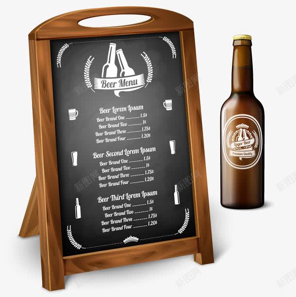 黑板酒水单和啤酒下矢量图eps免抠素材_88icon https://88icon.com 黑板酒水单酒单啤酒饮料店铺酒吧矢量图 矢量图