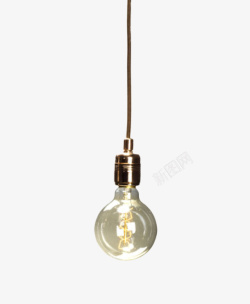 金色立体电器吊着的灯泡产品实物素材