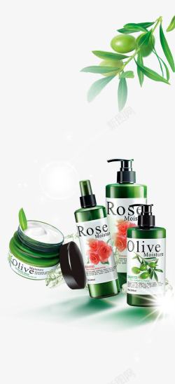 洗护用品产品实物玫瑰橄榄洗护用品高清图片