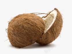 切开椰子棕色切开的椰子高清图片