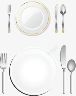 白色的叉子白色空西餐餐具高清图片