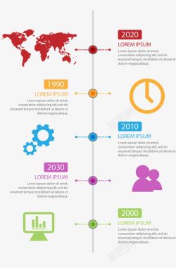时间表图时间轴图表在丰富多彩的风格高清图片