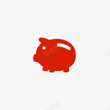 红色物流箱小猪储蓄罐图标图标