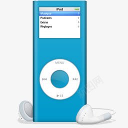 iPod纳米蓝色肖像图标图标