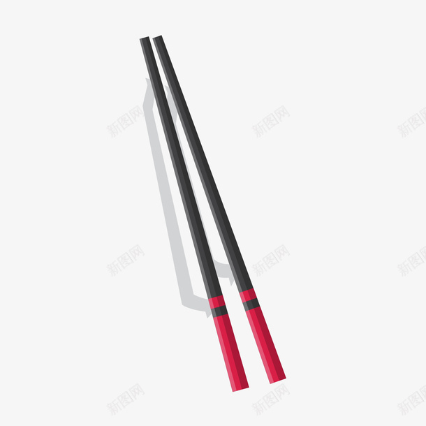 一双红黑色的筷子矢量图ai免抠素材_88icon https://88icon.com 一双 一双筷子 日常 日用筷子 筷子 红色 黑色 矢量图