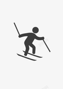手绘滑雪橇的人简笔画素材