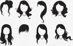 黑白盘发发型黑白女性头像发型高清图片