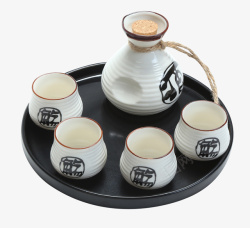 日式陶瓷酒杯套装素材