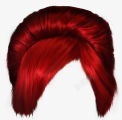 黑白盘发发型红色头发高清图片